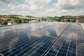 Panneaux photovoltaïques Soluxtec installés sur un toit de maison individuelle en 2024